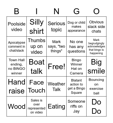 Verato Town Hall Bingo: Sn1 Ep8 Bingo Card