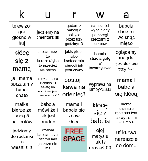 wyjazd do suwałk bingoXDXD Bingo Card