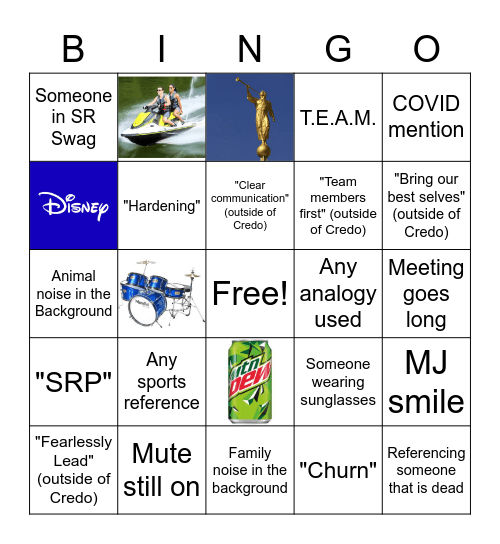 SR Meeting Bingo Card