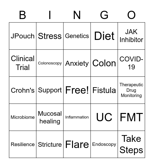 Crohn's & Colitis Foundation Bingo Card