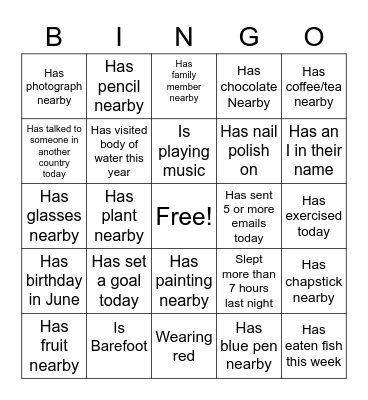 Total Rewards Team Bingo Card