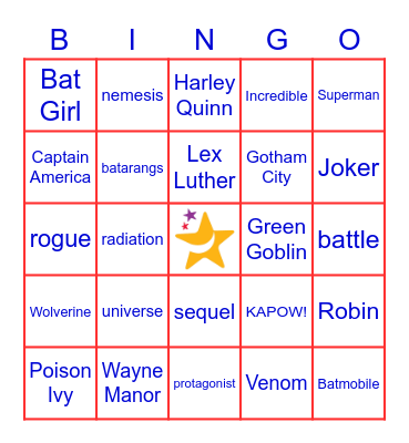 Superhero Bingo! Bingo Card