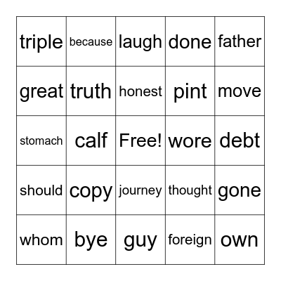 Bingo Card