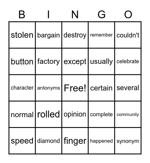 Summer Sight Words Bingo Card