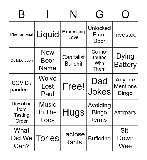 Cloudwater Stream Bingo Card