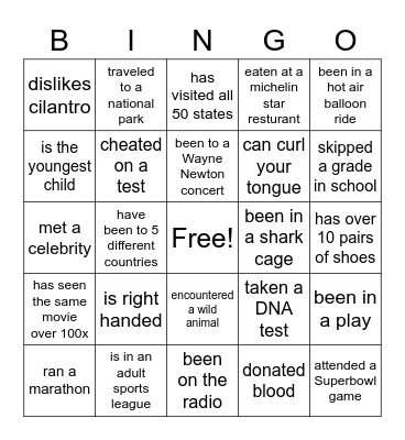 Bingo 2 Bingo Card