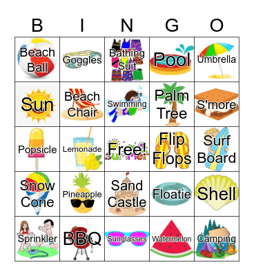 Summertime Bingo Card