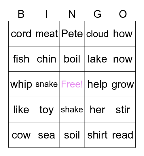 Brie's Game Bingo Card