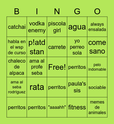 sofi Bingo Card