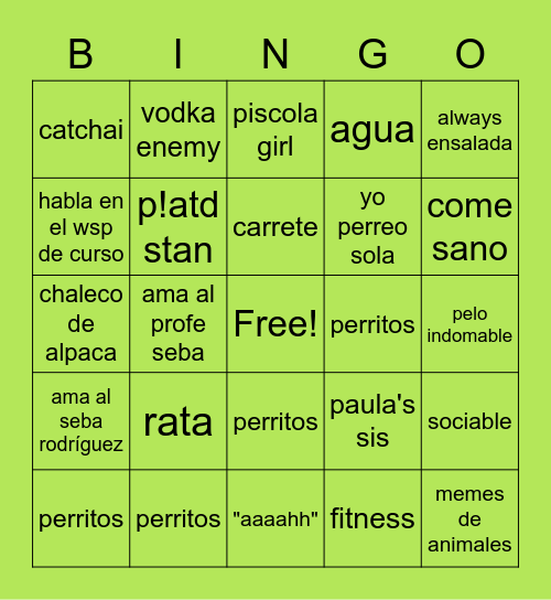 sofi Bingo Card