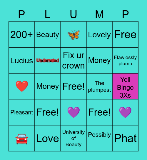 BBW BINGO Card