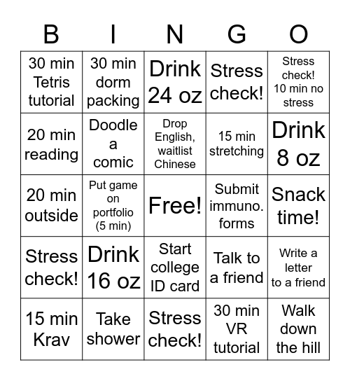 To do! :D Bingo Card