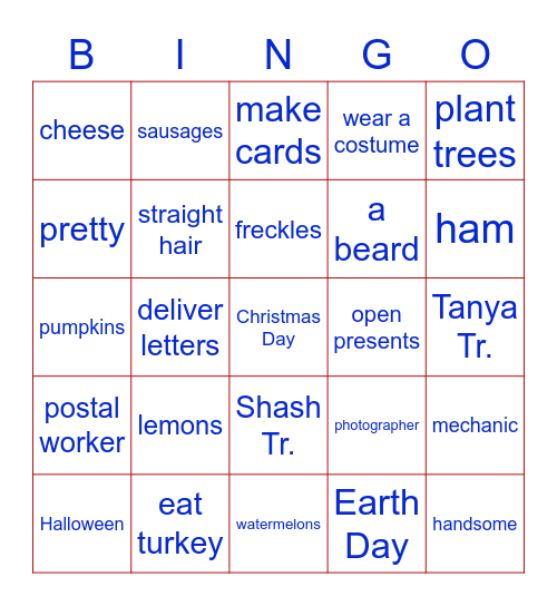 IA Term Test Vocabulary Bingo Card