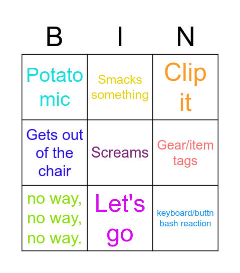 Behemeth Bingo V2 Bingo Card