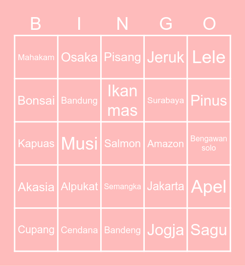 BINGO w/ @verrestad Bingo Card