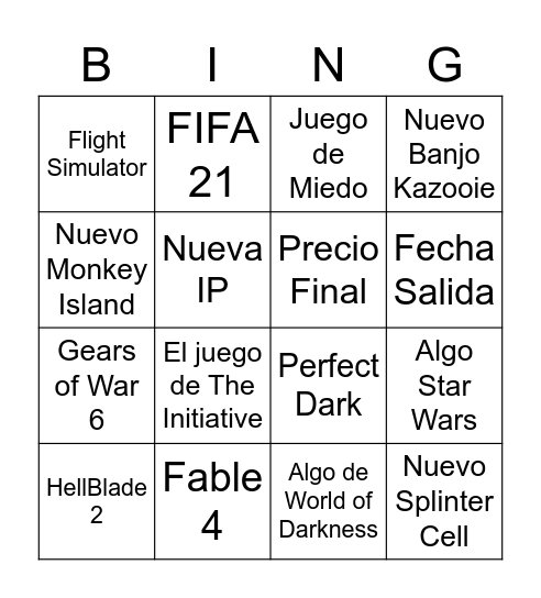 Bingo Full HP - Xbox Series X Edition Bingo Card
