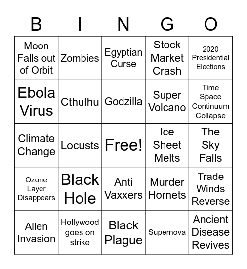 Appocolypse Bingo Card