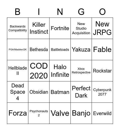 June 23rd Bingo Card