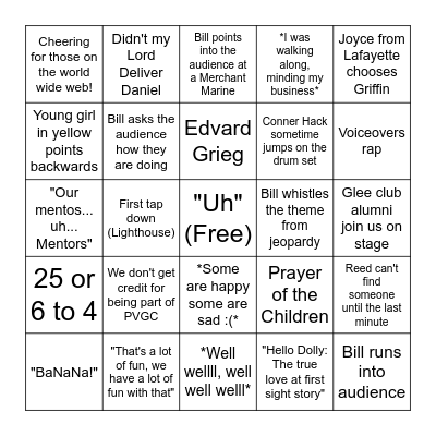 2018 First Nighter Bingo Card