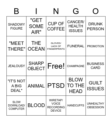 LIFETIME MOVIE BINGO Card