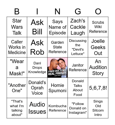 Fake Doctors, Real Friends Bingo Card Bingo Card