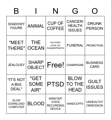 LIFETIME MOVIE BINGO Card