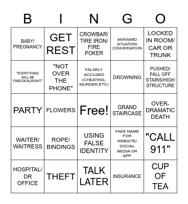 LIFETIME MOVIE BINGO Card