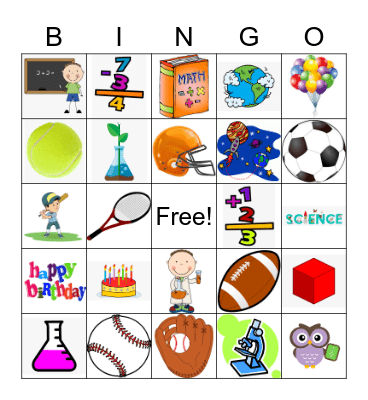 Beckett's Birthday Bingo Card