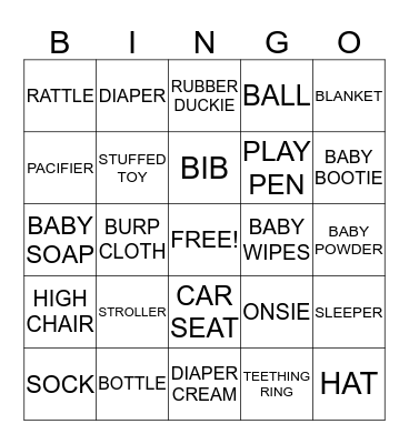 BABY BINGO Card