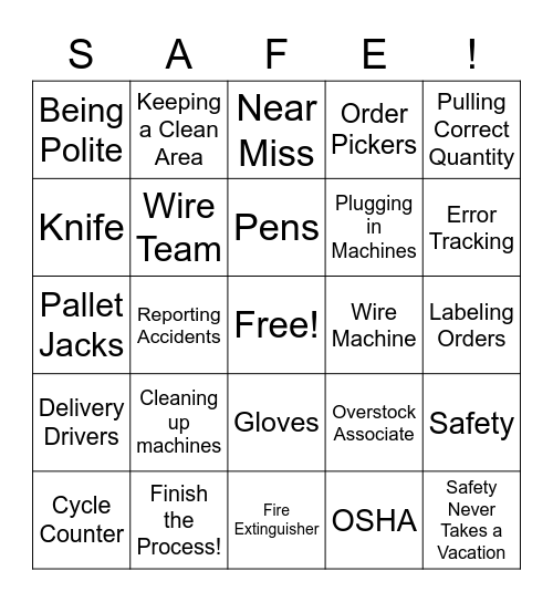 Electric Bingo Card