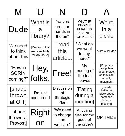 TOPPERS UP! Bingo Card