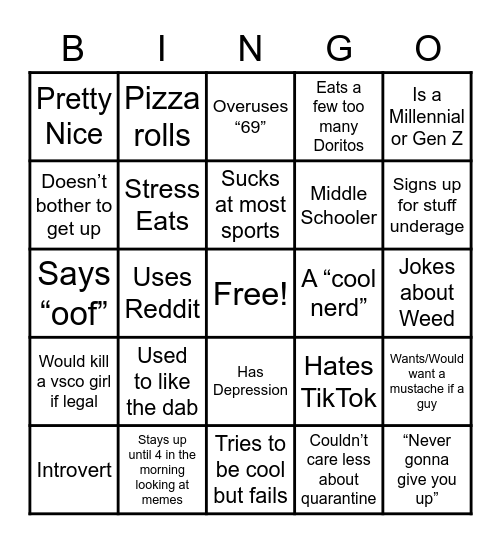 Memer Bingo Card