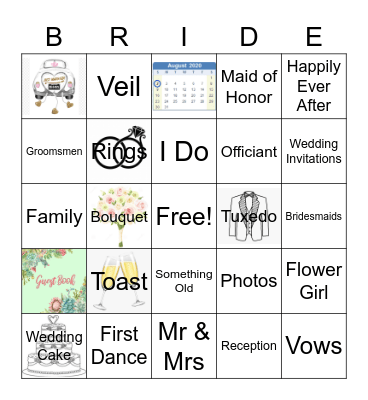 Bridal Bingo Card