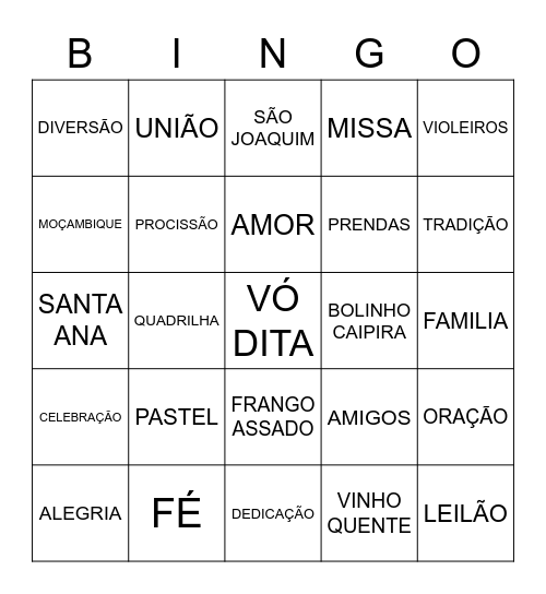 BINGO DE SANTA ANA Bingo Card
