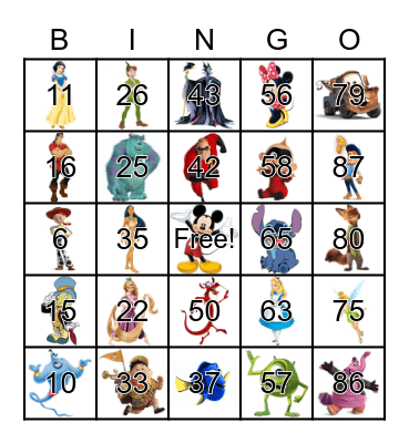 DISNEY BINGO Card