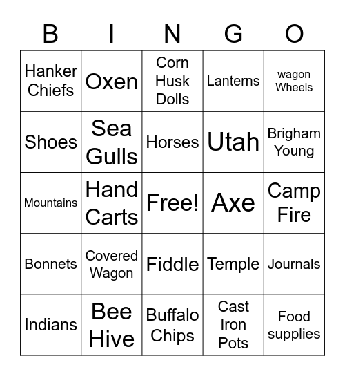 PIONEER BINGO Card