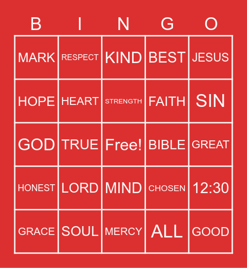 KEEP IT A 100 BINGO Card