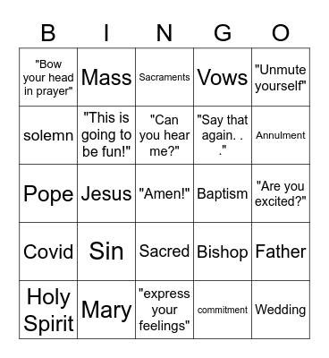 Engaged Encounter Bingo!! Bingo Card