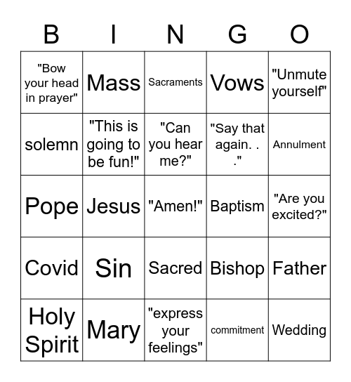 Engaged Encounter Bingo!! Bingo Card