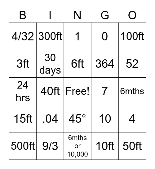 School bus bingo Card