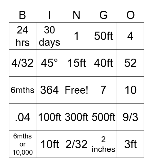 School bus bingo Card