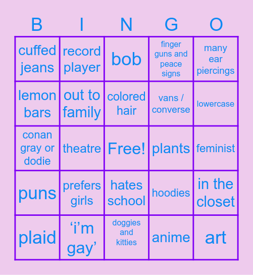 bisexual check Bingo Card