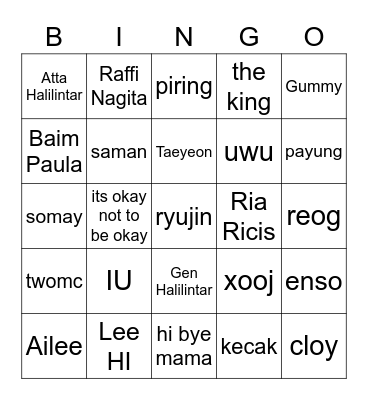 bingo with solar Bingo Card