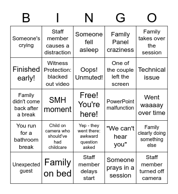 RIL Bingo Card