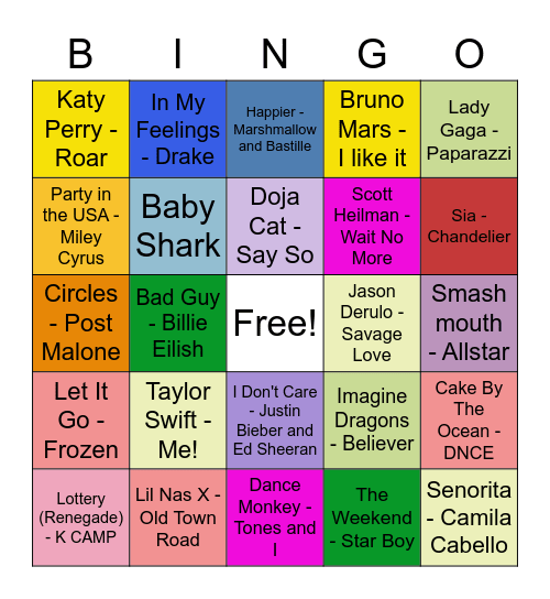 Music Bingo! Bingo Card