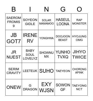 ENA98JUYEON Bingo Card
