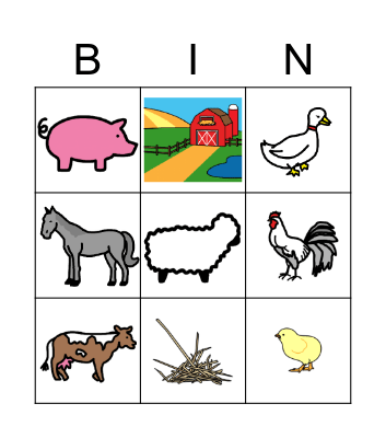 Farm Bingo Card