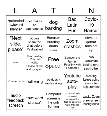 Virtual NJCL GA Bingo Card