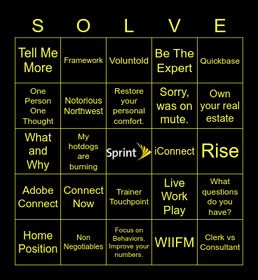 Sprint Bingo Card