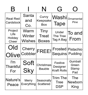 Stampin' Up Holly Jolly Christmas Bingo Card